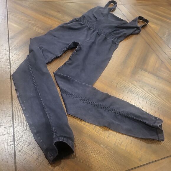 Free People Good Karma Onesie XS/S Washed Black - Picture 2 of 4